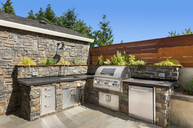 Outdoor Kitchen with Granite Surfaces